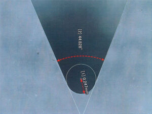 加工後のサンプル寸法検査